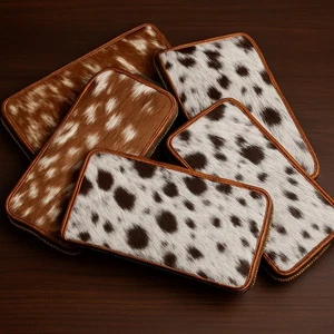 Rindsleder Geldbörse für Damen Reißverschluss Clutch Geldbörse Clutch Kalbsleder Geldbörsen Weihnachtsgeschenk - Bild 1 von 6