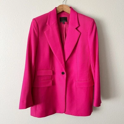 Blazer feminino Banana Republic 100% lã ajuste esculpido rosa quente tamanho 18 novo sem etiquetas - Imagem 1 de 4