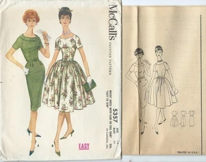 M 5357 sewing pattern 60's stylish DRESS slim or full SKIRT sew UNCUT size 14/34 - Picture 1 of 1
