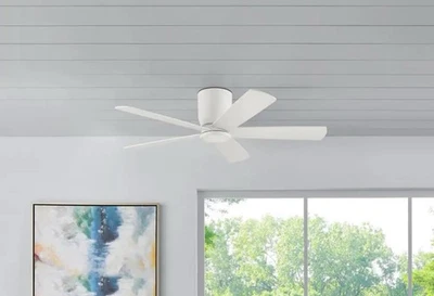 Home Decorators Britton 52 in. Integrated LED Indoor Matte White Ceiling Fan - Image 1 of 4
