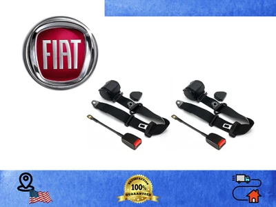 Cinturones de seguridad delanteros de coche Fiat 2 piezas retráctiles ajustables ajuste directo negro Foto 1 de 4