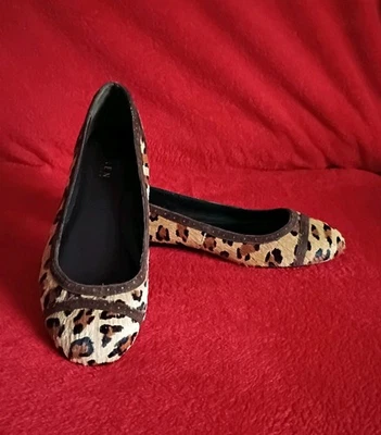 Ralph Lauren Ballet Flats Women 8.5 Leopard Print Cowhide Limited Edition Calf - Image 1 of 4