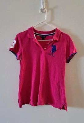 Polo Assn Rosa EE. UU. Logo Bordado Para Mujer Talla Grande  Foto 1 de 4