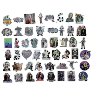 Lote 50 pegatinas Beetlejuice retro años 80 coleccionables medias Stuffer Lydia Deetz - Imagen 1 de 10