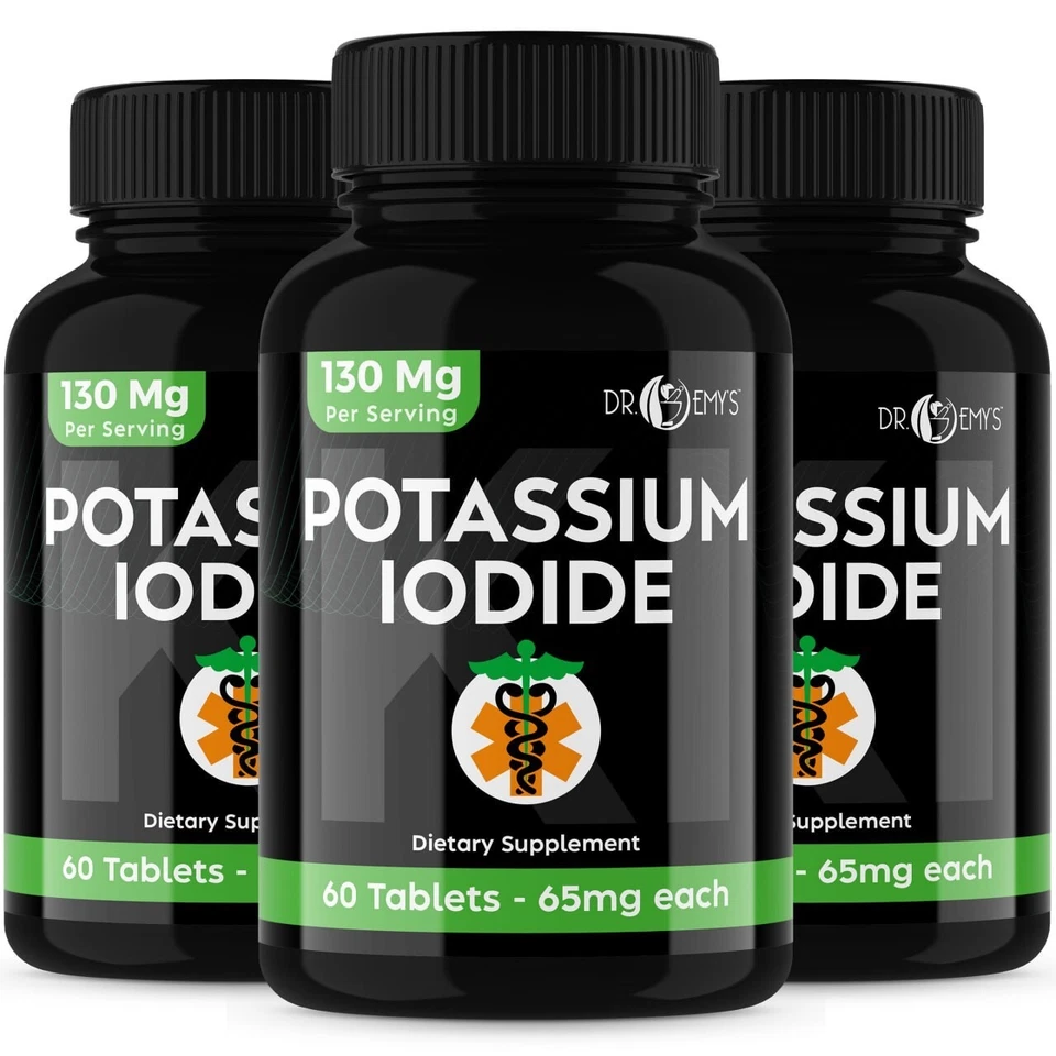 (3PK) - Potassium + Iodide Pills Tablets☆130 mg Supplement☆Survival Kit Fallout - Image 1 of 4