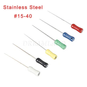 Paquete de 6 piezas nuevos esparcidores dentales 25 mm #15-40 acero inoxidable endo conducto radicular limas de mano - Imagen 1 de 9