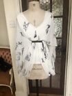 TOPSHOP SIZE 10 BUTTERFLY TOP FEMININE CHIFFON OVER FITTED VEST METAL DETAILING