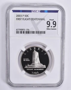 Proof 9.9 UCam 2003-P First Flight Centennial Commemorative Half Dollar NGCX - Picture 1 of 5