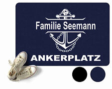 Fußmatte "Ankerplatz" personalisiert mit Namen Einzug Richtfest maritim Boot ...