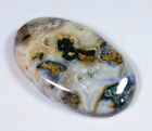 100% Natural Druzy Orbicular Ocean Jasper Oval Pear Cabochon Gemstone Ft-