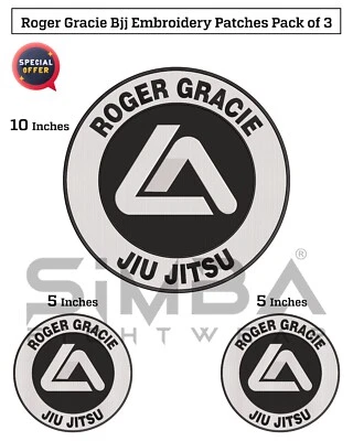 Gracie Embroidery Patches Bjj Roger Gracie Patches BJJ Martial Arts Club Patches - Image 1 of 4