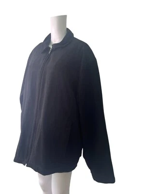 M&S SP Velour Jacket Coat Size XL Womens EU46 Black Cotton Fleece Pockets Zip Up - Image 1 of 4