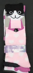 Love @ First Sight Girls Knee High Socks Soft Fits Shoe Size 7.5 - 2.5  3 Pairs - Picture 1 of 3