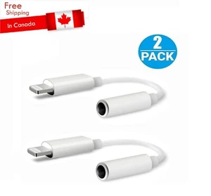 2 Pack Lightnlng to 3.5 mm Headphone Bluetooth Jack Adapter Connector - Picture 1 of 8