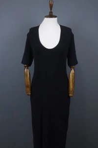 Ralph Rl Lauren Black Short Sleeve Breathable Relaxed Long Maxi Dress Size L - Picture 1 of 11