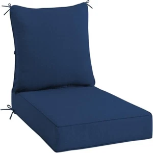 Dark Blue Outdoor Deep Seat Cushion, Patio Chair Cushion and Pillow, Waterproof - Picture 1 of 9