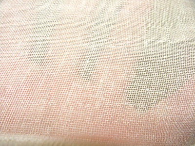 White Linen Look Lead Weighted Voile Net Muslin Curtain Fabric Extra Wide 300cms - Image 1 of 4