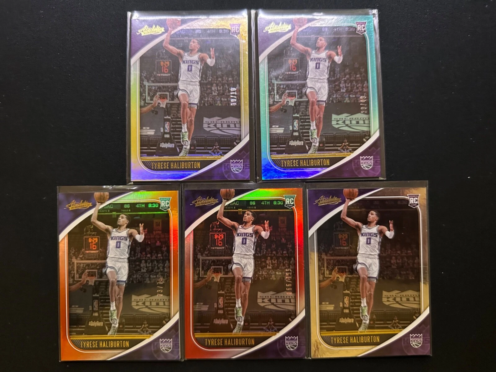 2020-21 Panini Absolute NBA Tyrese Haliburton RC Rainbow set Gold 10/10 Mint!