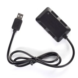 Black Super Speed 4 Ports USB2.0 Hub Adapter Splitter Panel for PC Laptop Phone - Picture 1 of 5