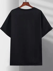 Camiseta Para Hombre Estampado Letras Ajuste Cómodo Ligeramente Elástico Tejida - Imagen 1 de 6