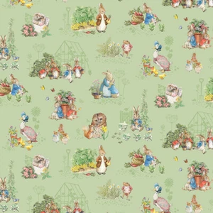 Riley Blake Peter Rabbit & Friends Characters Fern Green ~ Childrens Baby Fabric - Picture 1 of 2