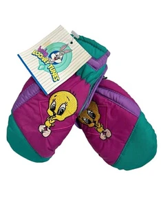 vintage looney tunes tweety bird mittens youth size toddler deadstock NWT 1997 - Picture 1 of 8