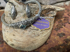 Annika Witt Bali Sterling Silver ~Blue Topaz ID Braided Bracelet & Earrings Nwt