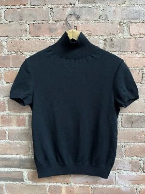 Vtg Moschino Women's Mockneck Sweater, Size 46 IT/12 US, Black 100% Wool Italy - Image 1 of 4