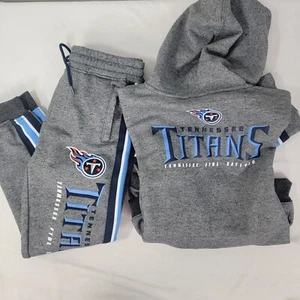 Tennessee Titans Gray Blue Sweat Suit Jacket Pants Gray Blue 2 pc Large 14 / 16 - Picture 1 of 12