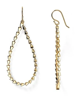 Melinda Maria W1350 Open Teardrop Pyramid Drop Earrings Hoops in Gold - Image 1 of 4