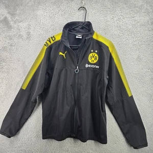 Puma Borussia Dortmund Jacket Mens Medium Black Soccer BVB Training 2017/2018 - Picture 1 of 12