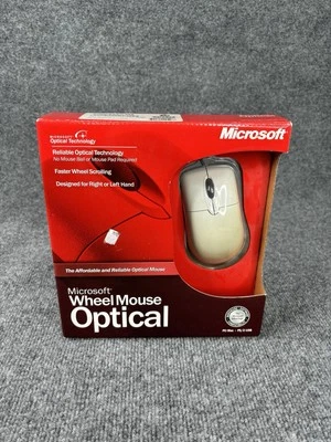 Microsoft Wheel Mouse Optical Mouse PC/MAC USB PS2 0302 X08-7117A - Image 1 of 4