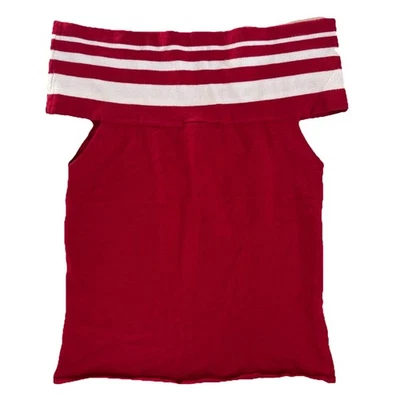 It's our Time Women’s Knit Tank Top Blouse Medium M Red Sleeveless Cold Shoulder Foto 1 de 4