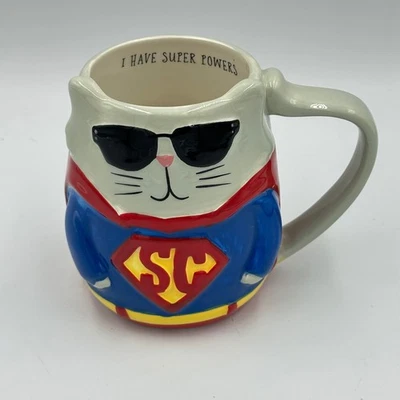 Tag Super Cat Taza "Tengo Super Poderes" Cerámica Taza de Café Divertido Gatito Caprichoso Foto 1 de 4