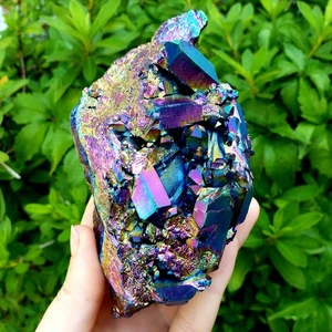 Titanium Aura Rainbow Quartz Mineral Specimen large healing crystal gemstone #3 - Picture 1 of 8