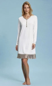 Camicia da notte donna calibrata in viscosa e raso Andra 7399C - Picture 1 of 2