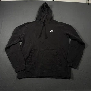 Sudadera con capucha polar Nike Sportswear Club para hombre negra Swoosh canguro bolsillos pulóver - Imagen 1 de 7