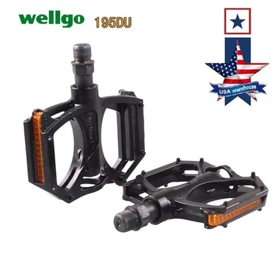 Wellgo M195-DU Aluminum Mountain Road Bike DU Pedals flat Pedal with Reflector