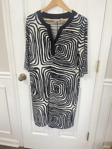 Chicos Kleid 2 (12-14) schwarz-weiß geometrisches Tribal Print 3/4 Arm - Bild 1 von 7