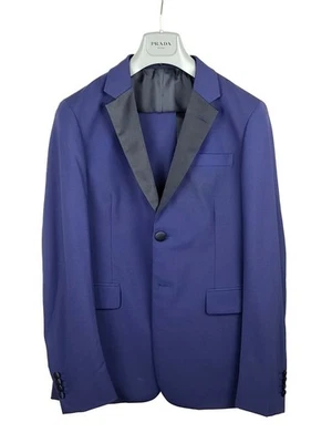 Traje de esmoquin chaqueta para fumar de lana elástica azul marino PRADA IT48/US38 NUEVO CON ETIQUETAS Foto 1 de 4