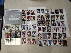 60 misc NHL trading cards incl 1993 Score Patrick Roy/Ed Belfour #1 of 12.