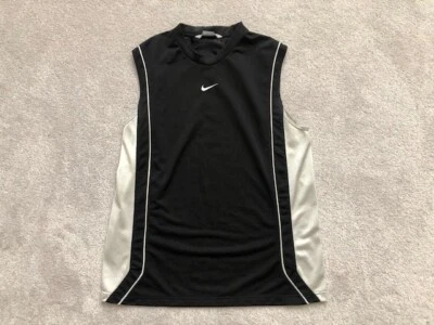 Camiseta sin mangas Nike Center Swoosh de colección años 90 manga menos para hombre talla L negra gris atlética Foto 1 de 4