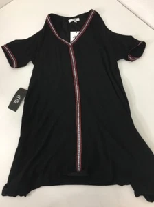 JACK BY BB DAKOTA WOMEN'S ARIK HIGH LOW COLD SHOULDER DRESS BLACK SMALL NWT - Picture 1 of 6
