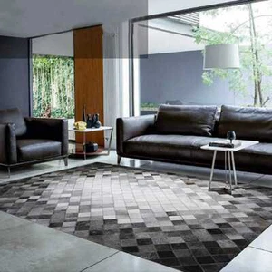 Premium Hairon Leather Area Rug 8x10 Handmade Carpet for Luxurious Home Styling - Picture 1 of 5