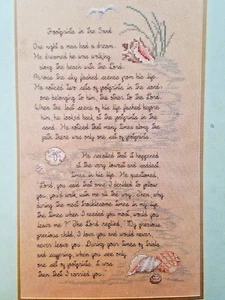 Leisure Arts 0378 FOOTPRINTS in the SAND 114x197 cross stitch 4pg leaflet 1985 - Picture 1 of 6