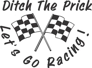 2 (PCS) Ditch The Prick Lets Go Racing Stickers Decals 20 Colors To Choose From - Foto 1 di 3
