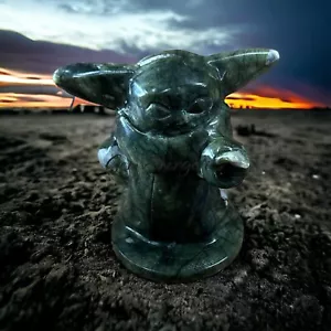 4" Yoda Star Wars Ornament Jade Yoda Action Figure Statue Yoda Crystal Carving. - Picture 1 of 2