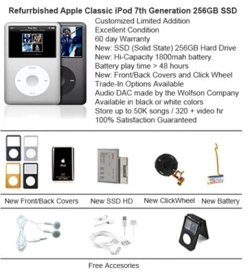 1TB / 512GB/ 256GB SSD Apple iPod Classic 7th Gen Multi Color / Excellent Cond - Изображение 1 из 4