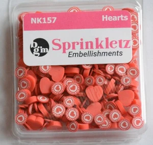 Hearts ~ Sprinkletz / Tiny Mixed Red Heart Flat Back / Shaker Cards & Crafts - Picture 1 of 2