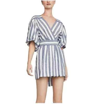 BCBGMAXAZRIA 连衫裤女式 XS Gardenia 组合条纹短裙 MSRP $248 — 第 1/4 张图片